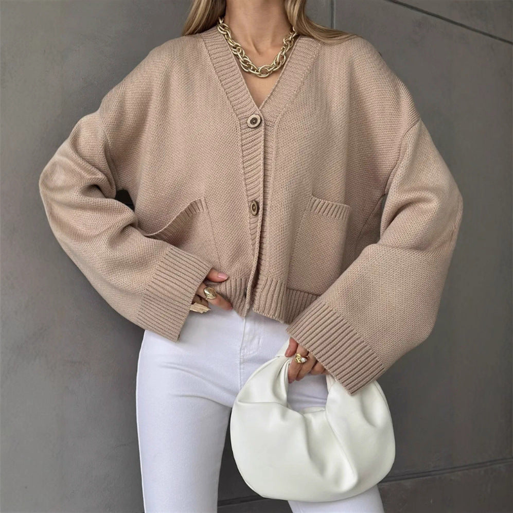 Damen Grobstrukturierter Cardigan mit praktischen Taschen Nord Taschen