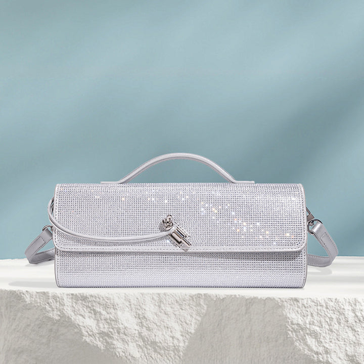 Damen Clutch aus glitzerndem Textil mit elegantem Schnappverschluss Nord Taschen