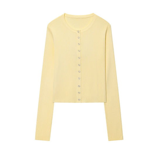 Damen Cropped Feinstrick-Cardigan mit Druckknopfleiste und Rippstruktur Nord Taschen