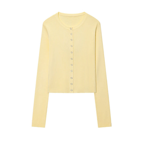 Damen Cropped Feinstrick-Cardigan mit Druckknopfleiste und Rippstruktur Nord Taschen
