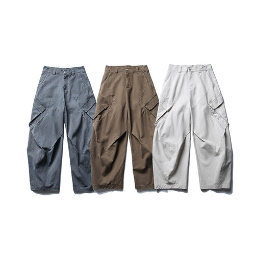 Herren weite Cargo-Hose mit asymmetrischen Klappentaschen und verkürztem Bein Nord Taschen