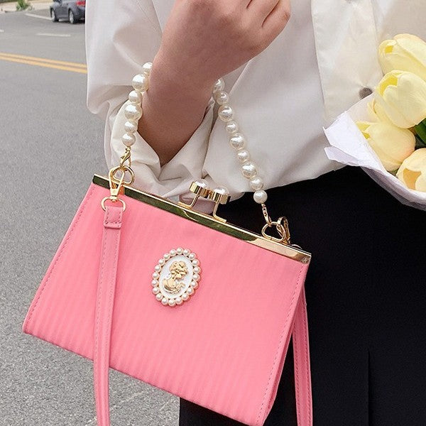 Damen elegante Clutch-Tasche mit Perlenschmuck Nord Taschen