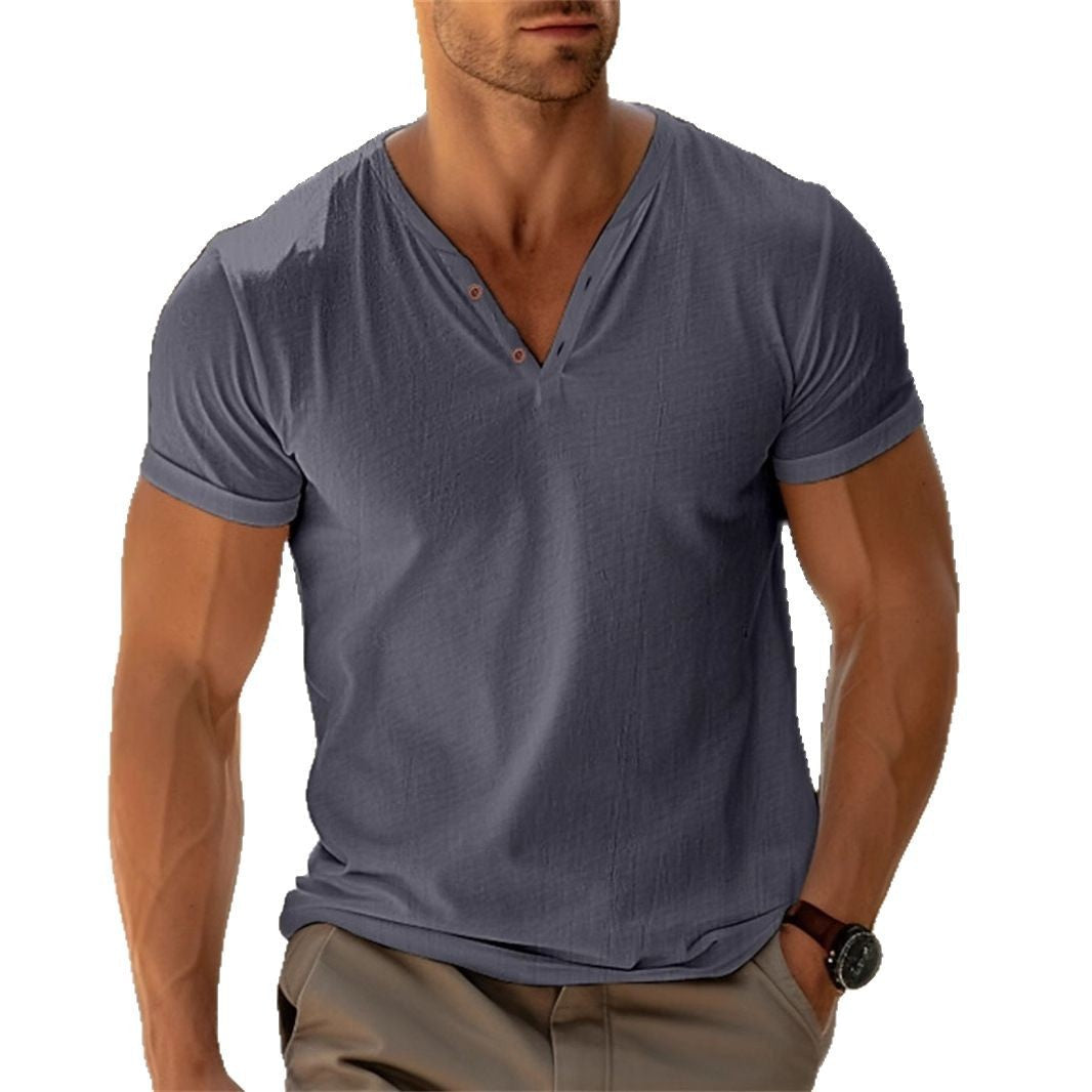 Herren lässiges Henley-T-Shirt mit Knopfleiste und atmungsaktivem Stoff Nord Taschen