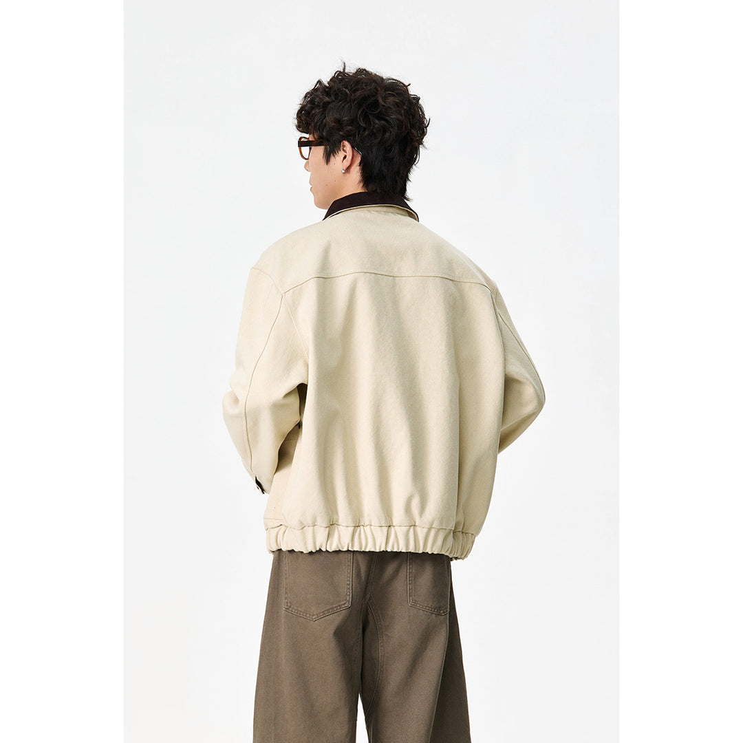 Unisex Kurz geschnittene Canvas-Fieldjacke mit Cordkragen und vier aufgesetzten Taschen Nord Taschen
