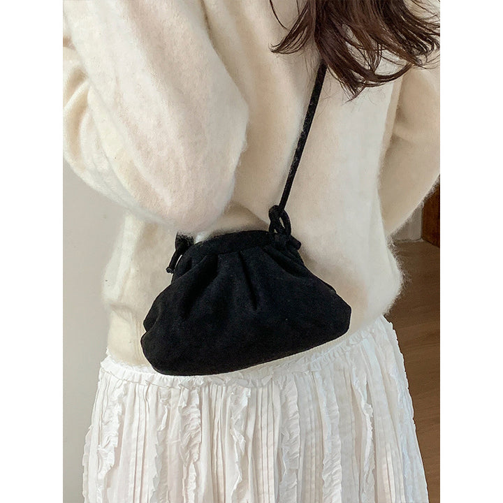 Damen Tasche mit geschmeidiger Veloursoberfläche und modischem Kordelzug Nord Taschen