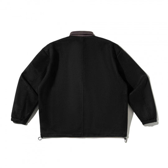 Herren Kastenförmige Wollmix-Blousonjacke mit Cordkragen, Pattentaschen und Tunnelzugsaum Nord Taschen