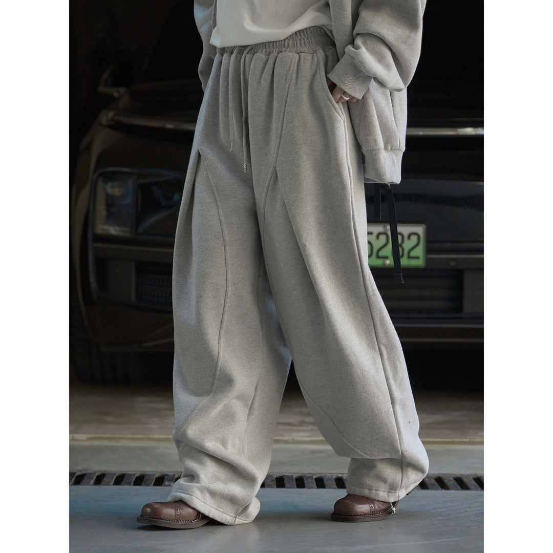 Damen Weite Baggy-Sweathose mit Elastbund, Kordelzug und dekorativen Teilungsnähten Nord Taschen