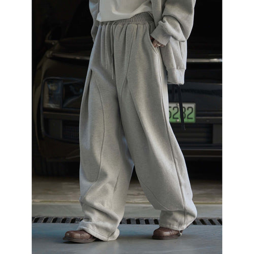 Damen Weite Baggy-Sweathose mit Elastbund, Kordelzug und dekorativen Teilungsnähten Nord Taschen