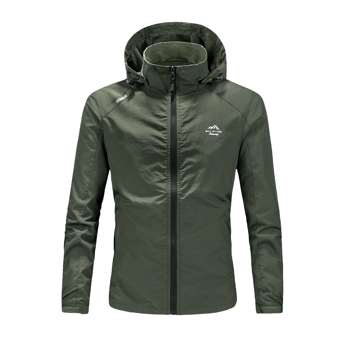 Herren Ultraleichte packbare Outdoorjacke mit hohem Kragen, Kapuze und atmungsaktivem Meshfutter Nord Taschen