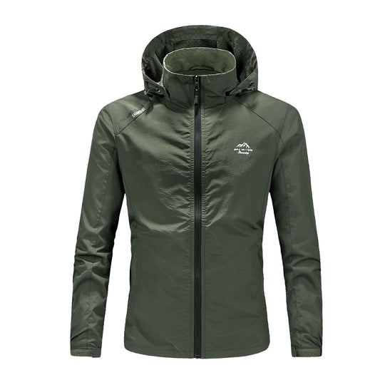 Herren Ultraleichte packbare Outdoorjacke mit hohem Kragen, Kapuze und atmungsaktivem Meshfutter Nord Taschen