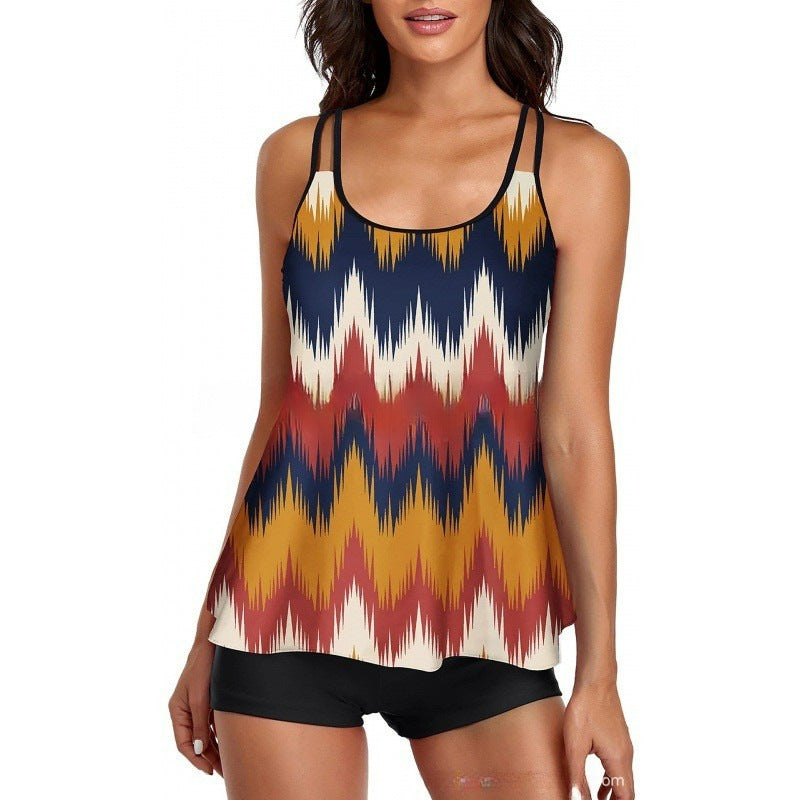 Damen Sportliches Tankini-Set mit bequemem Shorts und verstellbaren Trägern Nord Taschen