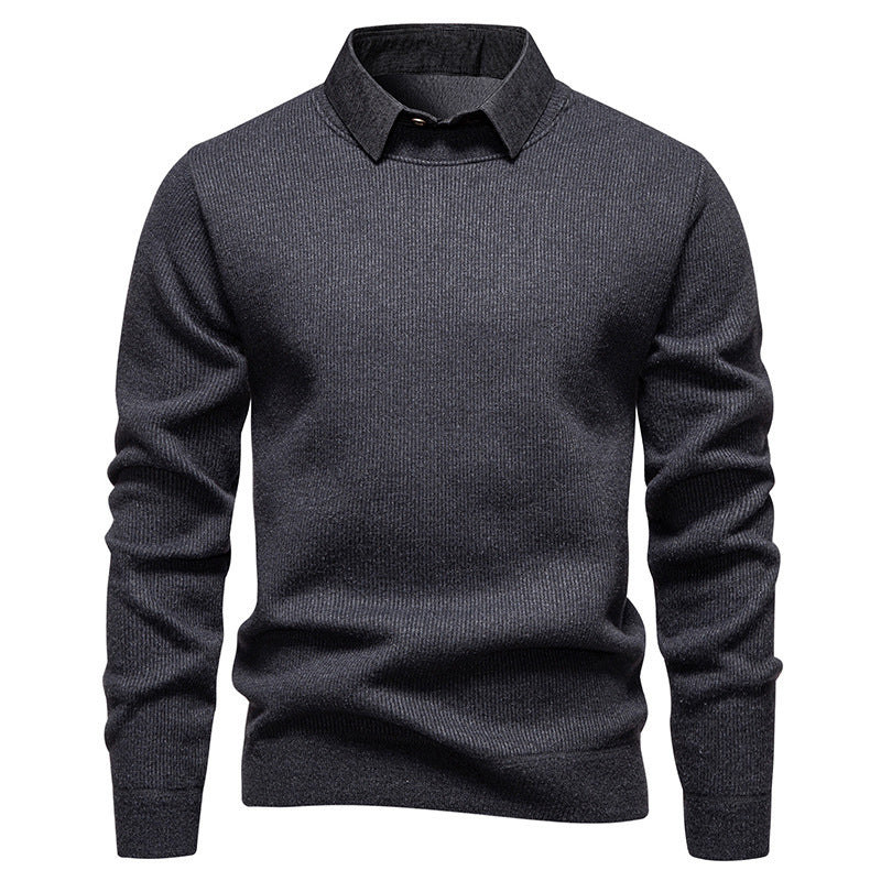 Nord Taschen | Herren Strickpullover mit Kontrastkragen