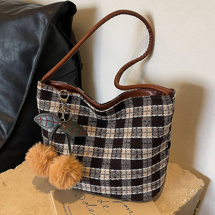 Damen lässige Umhängetasche mit modernem Karomuster Nord Taschen