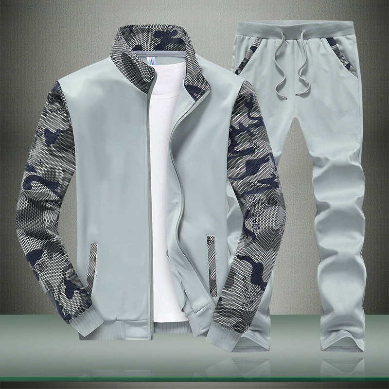 Herren Sportives Trainingsanzug-Set aus Funktionssoftshell mit Camouflage-Ärmeln und regulierbarer Joggerhose Nord Taschen