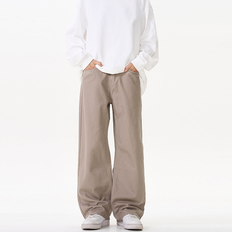 Unisex Weit geschnittene Chinohose mit tiefem Schritt und lässigem Bund Nord Taschen