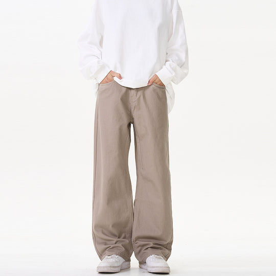 Unisex Weit geschnittene Chinohose mit tiefem Schritt und lässigem Bund Nord Taschen