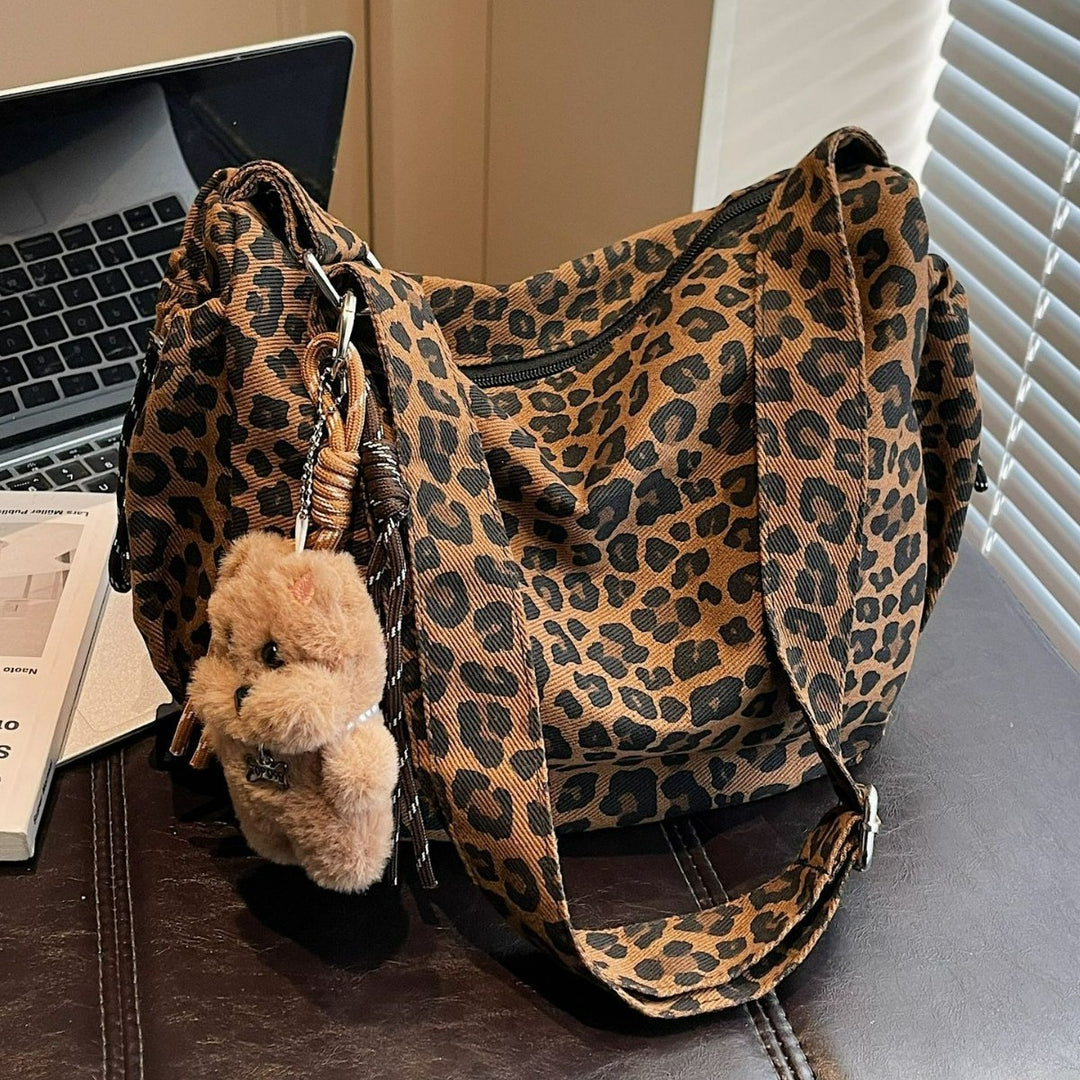 Damen praktische Schultertasche mit Leopardenmuster Nord Taschen