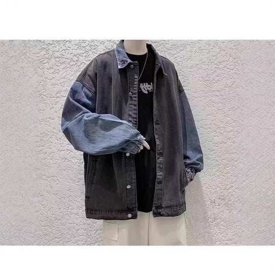 Herren Lässige Oversized Jeansjacke Nord Taschen