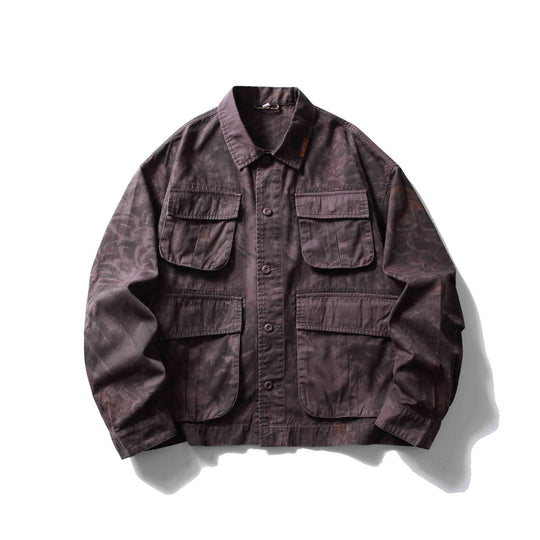 Herren Cargo-Overshirt im Utility-Stil mit Camouflage-Print und Mehrfachtaschen Nord Taschen
