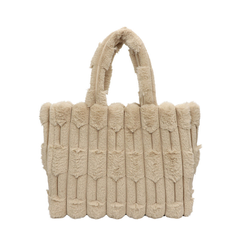 Damen flauschige Shopper Tasche Nord Taschen