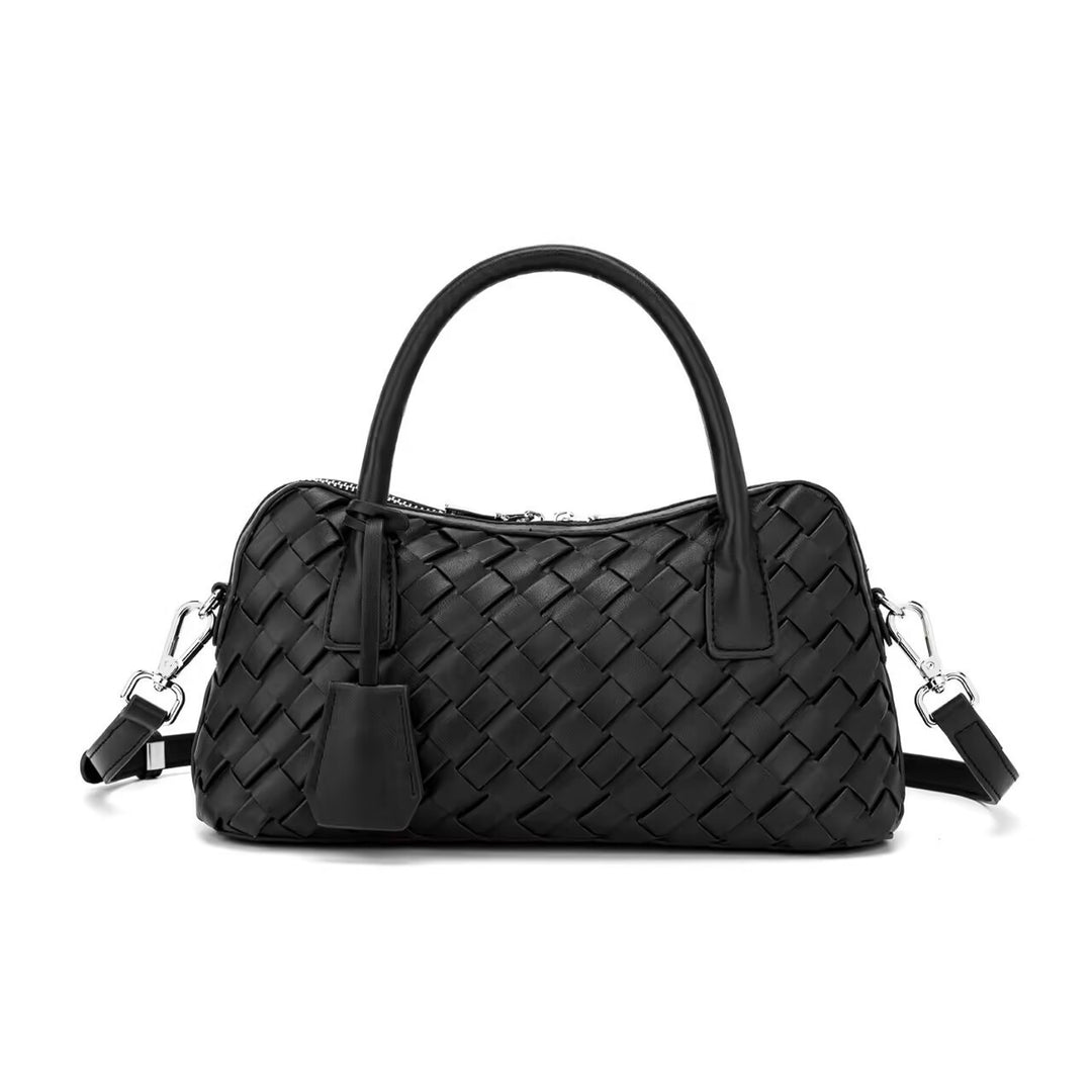Damen handgefertigte Lederhandtasche mit geflochtenem Design Nord Taschen