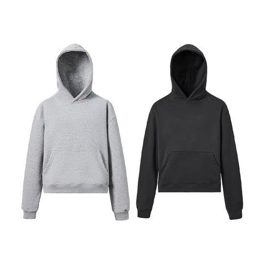 Unisex Kapuzenpullover aus weichem Baumwoll-Fleece mit Kängurutasche und verkürzter Silhouette Nord Taschen