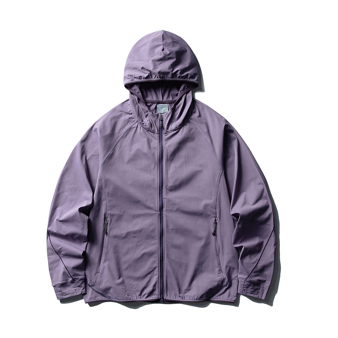 Damen Leichte Ripstop-Outdoor-Kapuzenjacke mit Raglanärmeln und Reißverschlusstaschen Nord Taschen