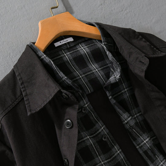 Herren Overshirt-Jacke mit karierter Thermofütterung Nord Taschen