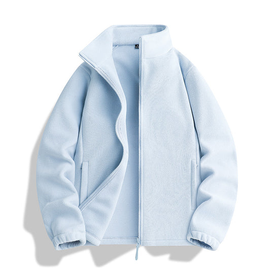 Unisex Fleecejacke mit Stehkragen, durchgehendem Reißverschluss und elastischen Bündchen Nord Taschen
