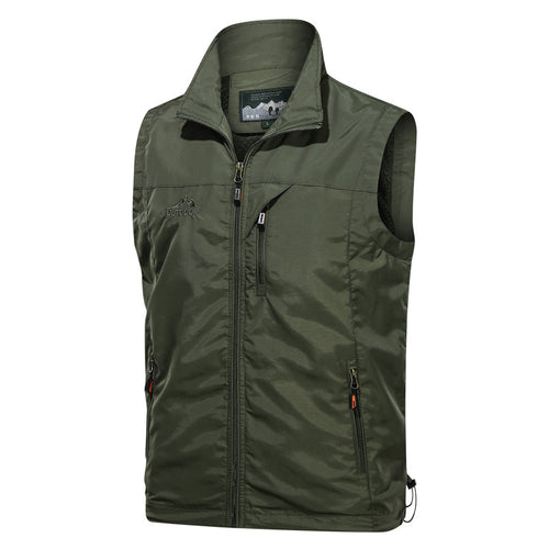 Herren Leichte multifunktionale Outdoor-Weste mit Reißverschluss, Brust- und Seitentaschen Nord Taschen