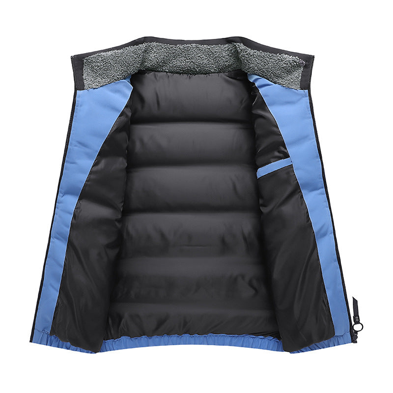 Herren Wattierte Steppjacke mit Sherpa-Innenkragen, winddichter Membran und Reißverschlusstaschen Nord Taschen
