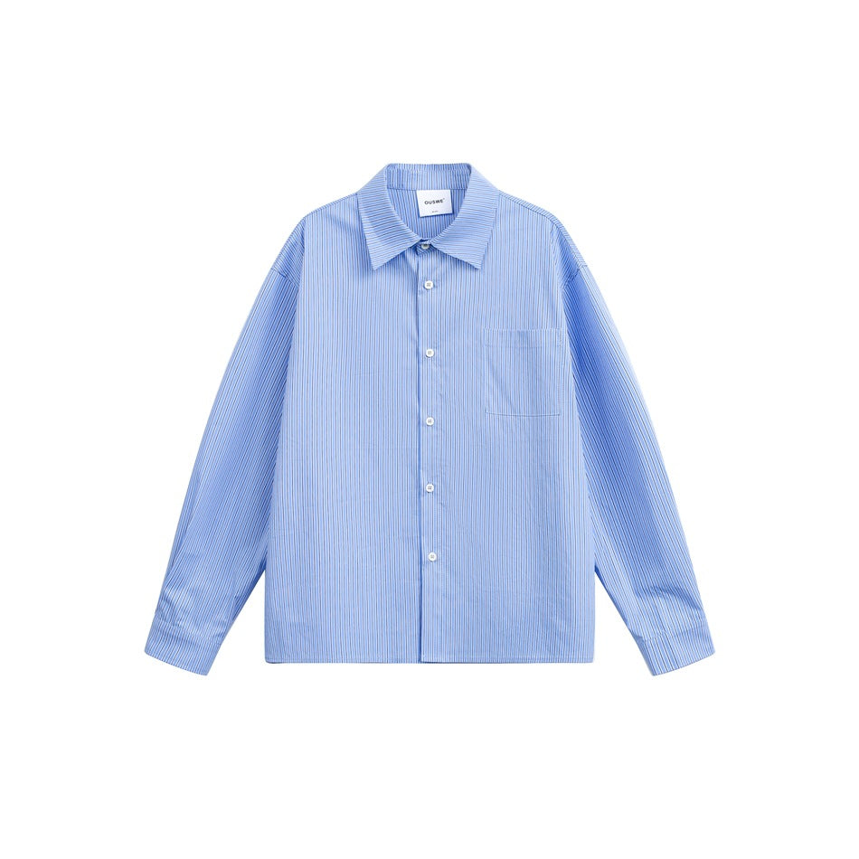 Damen Oversize Hemdbluse im Boxy-Schnitt mit Brusttasche Nord Taschen