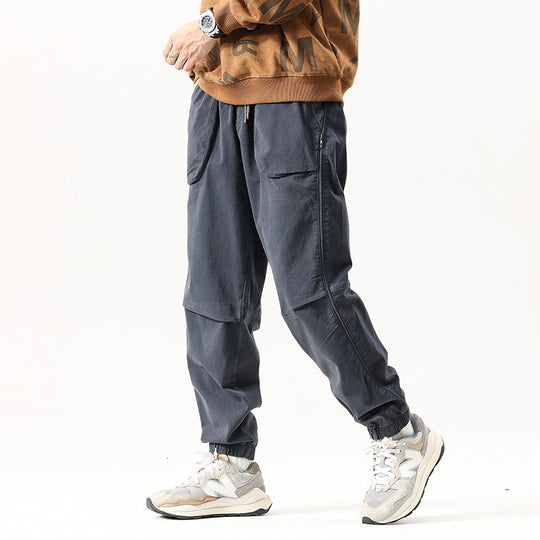 Herren Cargo-Jogginghose im Utility-Streetstyle mit Elastikbund, Tunnelzug und verstärkten Kniepaneelen Nord Taschen