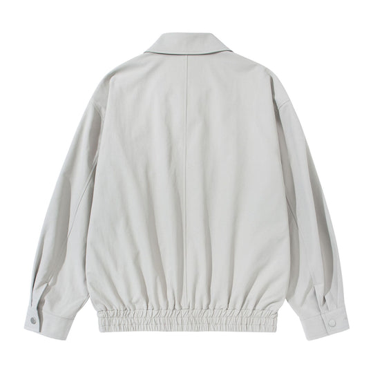Unisex Kurz geschnittene Boxy-Blousonjacke mit Hemdkragen, verdecktem Reißverschluss und gerafftem Saum Nord Taschen