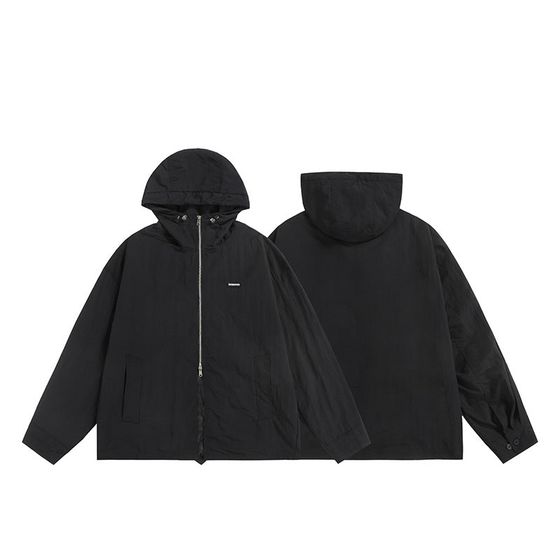 Unisex Ultraleichte Packbare Kapuzenjacke im Boxy-Relax-Schnitt mit Zwei-Wege-Metallreißverschluss Nord Taschen