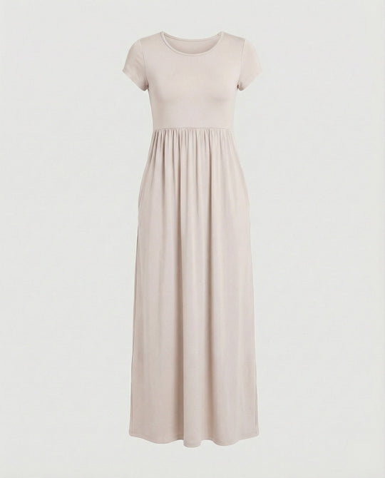 Damen Maxikleid Jersey mit Taschen