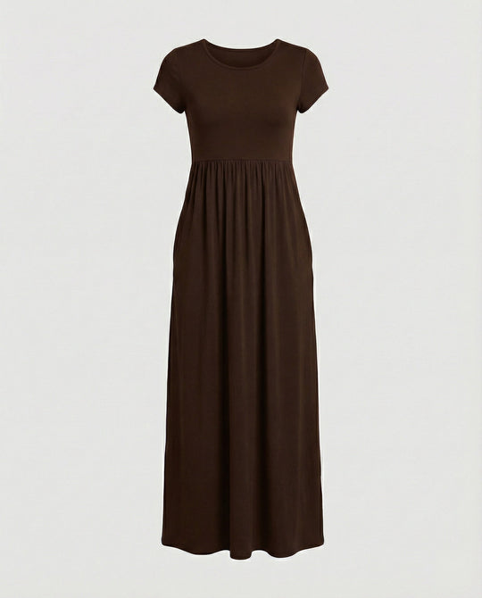 Damen Maxikleid Jersey mit Taschen
