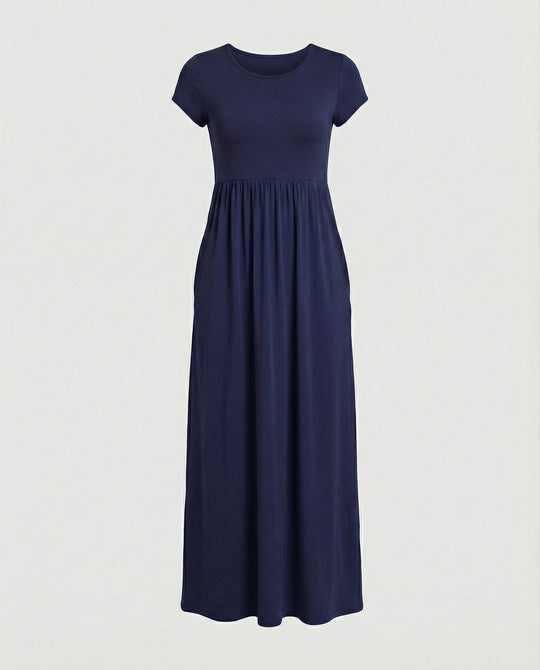 Damen Maxikleid Jersey mit Taschen