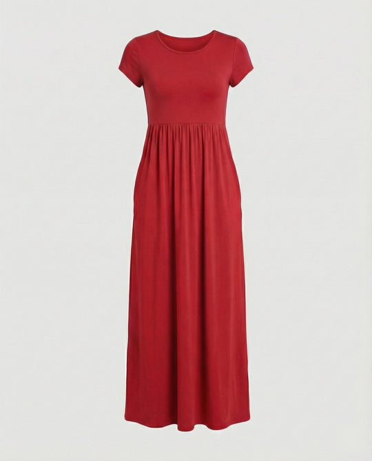 Damen Maxikleid Jersey mit Taschen