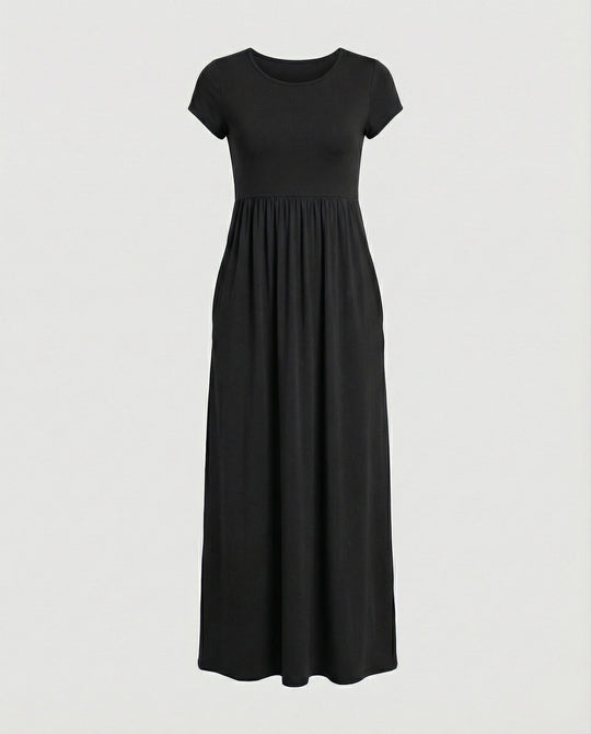Damen Maxikleid Jersey mit Taschen