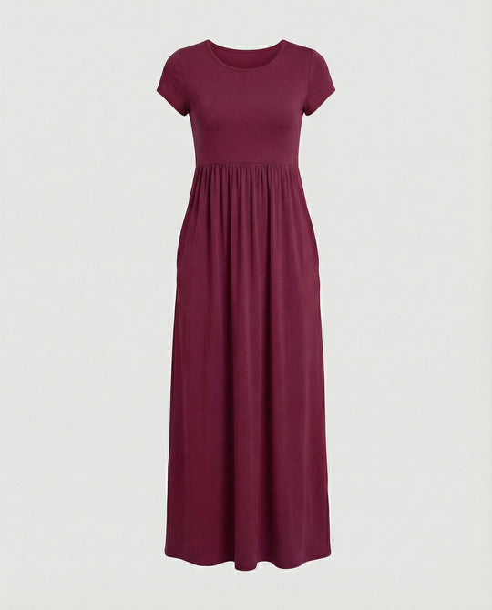 Damen Maxikleid Jersey mit Taschen