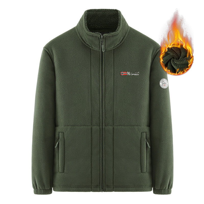 Herren Isolierende Zip‑Fleecejacke mit hohem Kragen und Soft‑Teddyinnenfutter Nord Taschen
