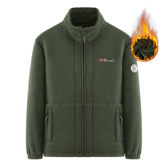 Herren Isolierende Zip‑Fleecejacke mit hohem Kragen und Soft‑Teddyinnenfutter Nord Taschen
