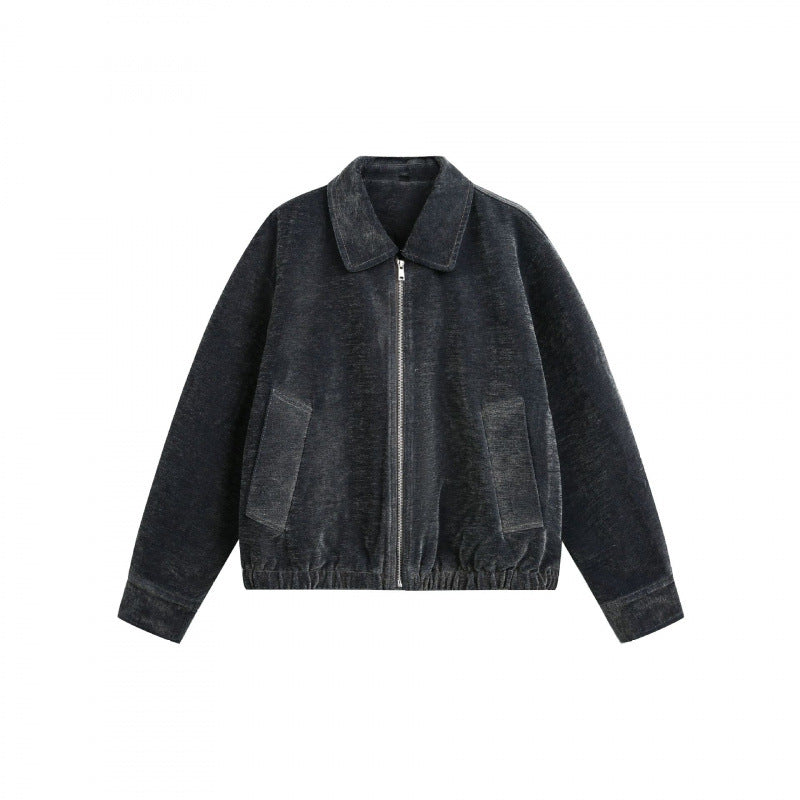Herren Kurzjacke aus Teddy‑Fleece mit Hemdkragen, Reißverschluss und elastischem Saum Nord Taschen