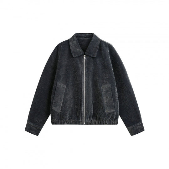 Herren Kurzjacke aus Teddy‑Fleece mit Hemdkragen, Reißverschluss und elastischem Saum Nord Taschen