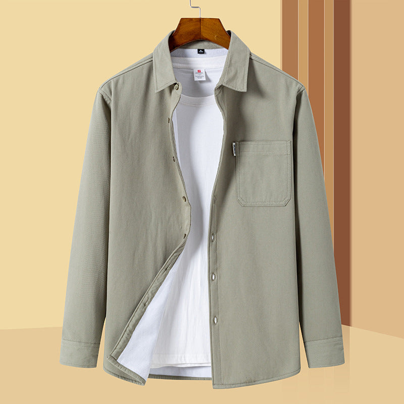 Herren Lässiges Utility-Overshirt aus Canvas mit Brusttasche und verstärkten Nähten Nord Taschen