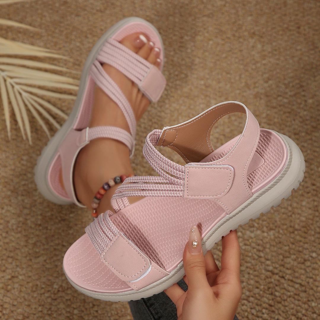 Damen Bequeme Sport-Sandalen mit elastischen Riemen und rutschfester Laufsohle