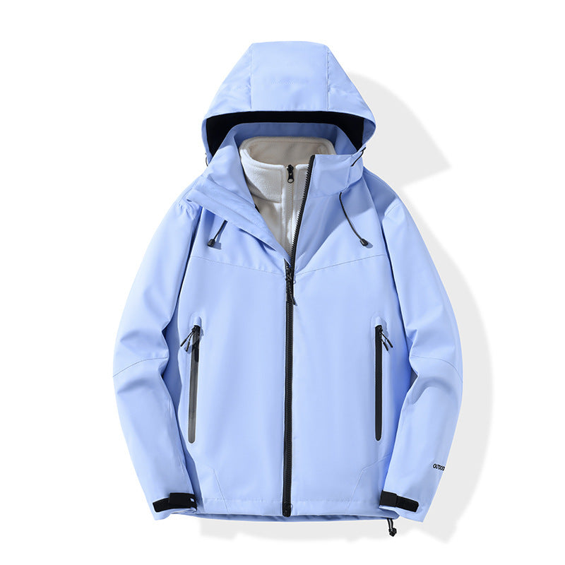Herren Softshell-Hybridjacke mit Kapuze, getapten Reißverschlüssen und verstellbarem Saum Nord Taschen
