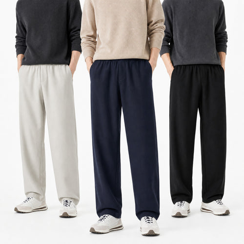 Herren Entspannte Baumwollhose mit elastischem Bund und weitem Bein Nord Taschen