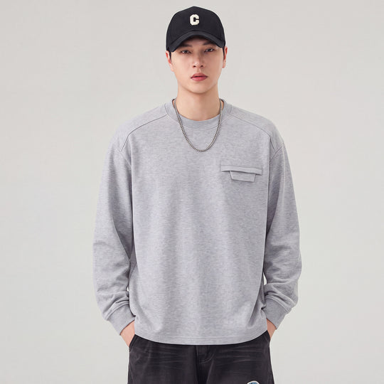 Herren Oversize Sweatshirt mit Brustklappe und Raglanärmeln Nord Taschen